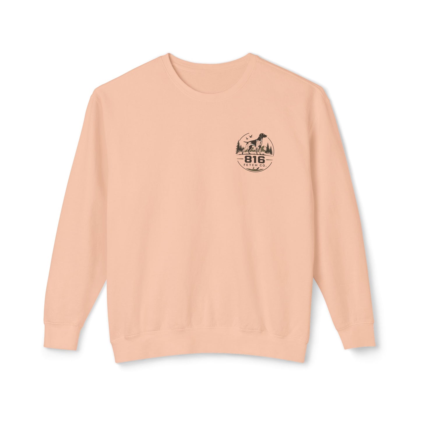 Comfort Colors® Crewneck Sweatshirt — 816 Fetch Co. Hunting Dog Logo