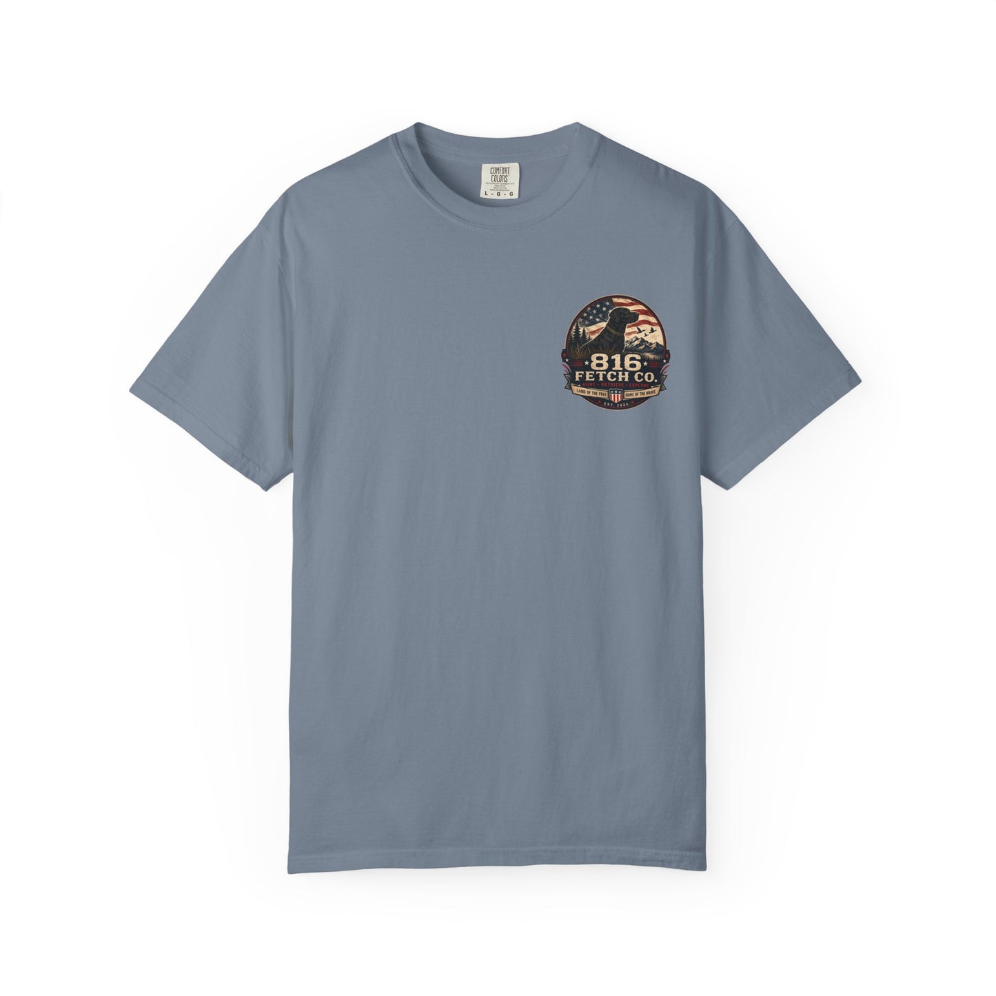 Patriotic Black Lab 816 Fetch Co. T-Shirt - Comfort Colors