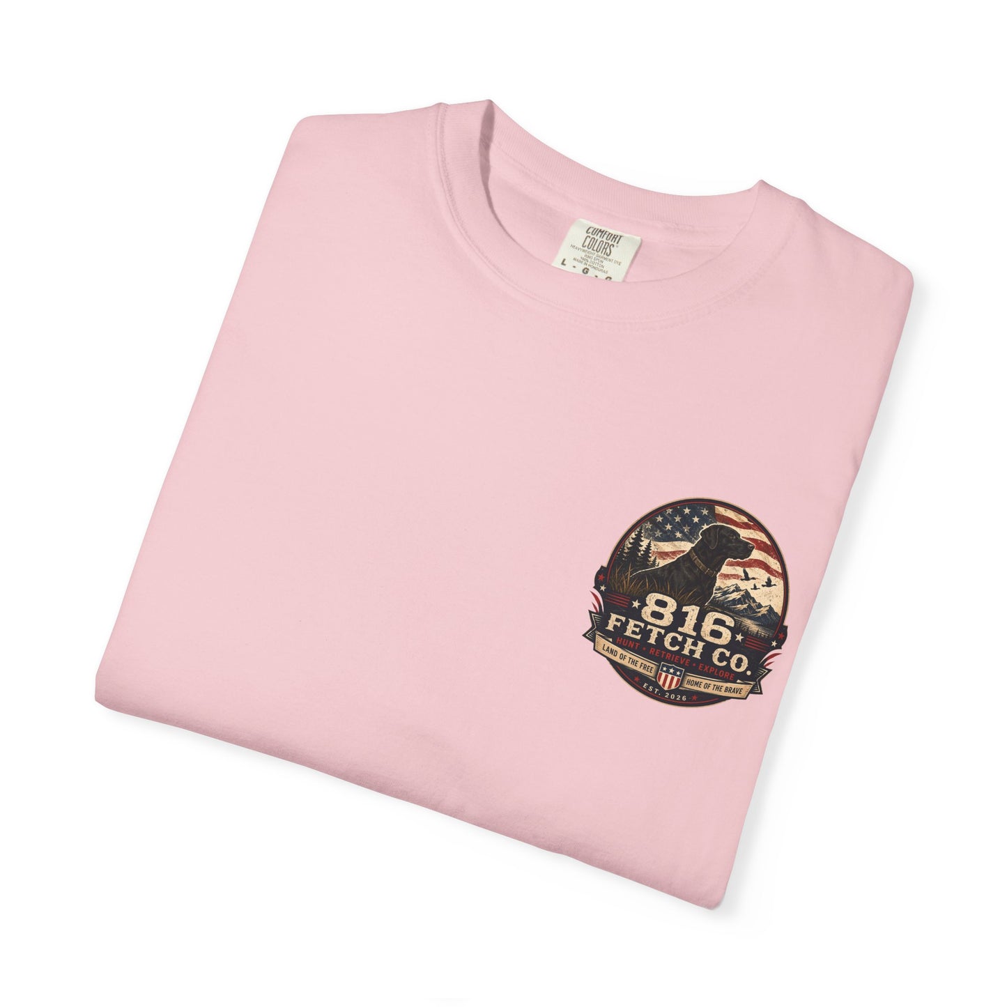Patriotic Black Lab 816 Fetch Co. T-Shirt - Comfort Colors