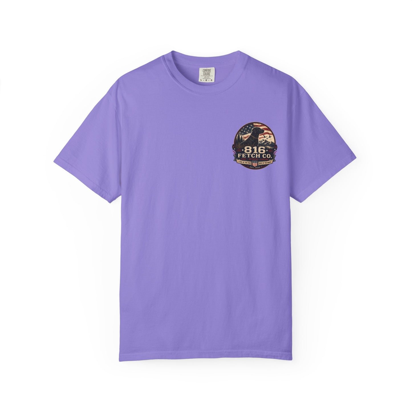 Patriotic Black Lab 816 Fetch Co. T-Shirt - Comfort Colors