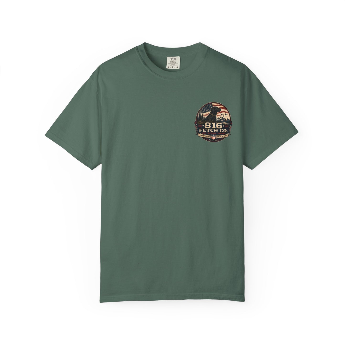 Patriotic Black Lab 816 Fetch Co. T-Shirt - Comfort Colors