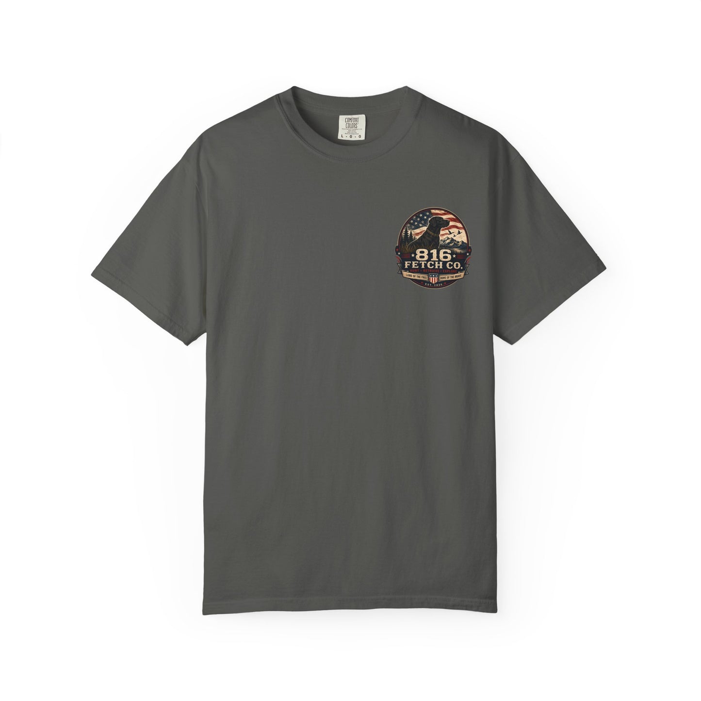 Patriotic Black Lab 816 Fetch Co. T-Shirt - Comfort Colors