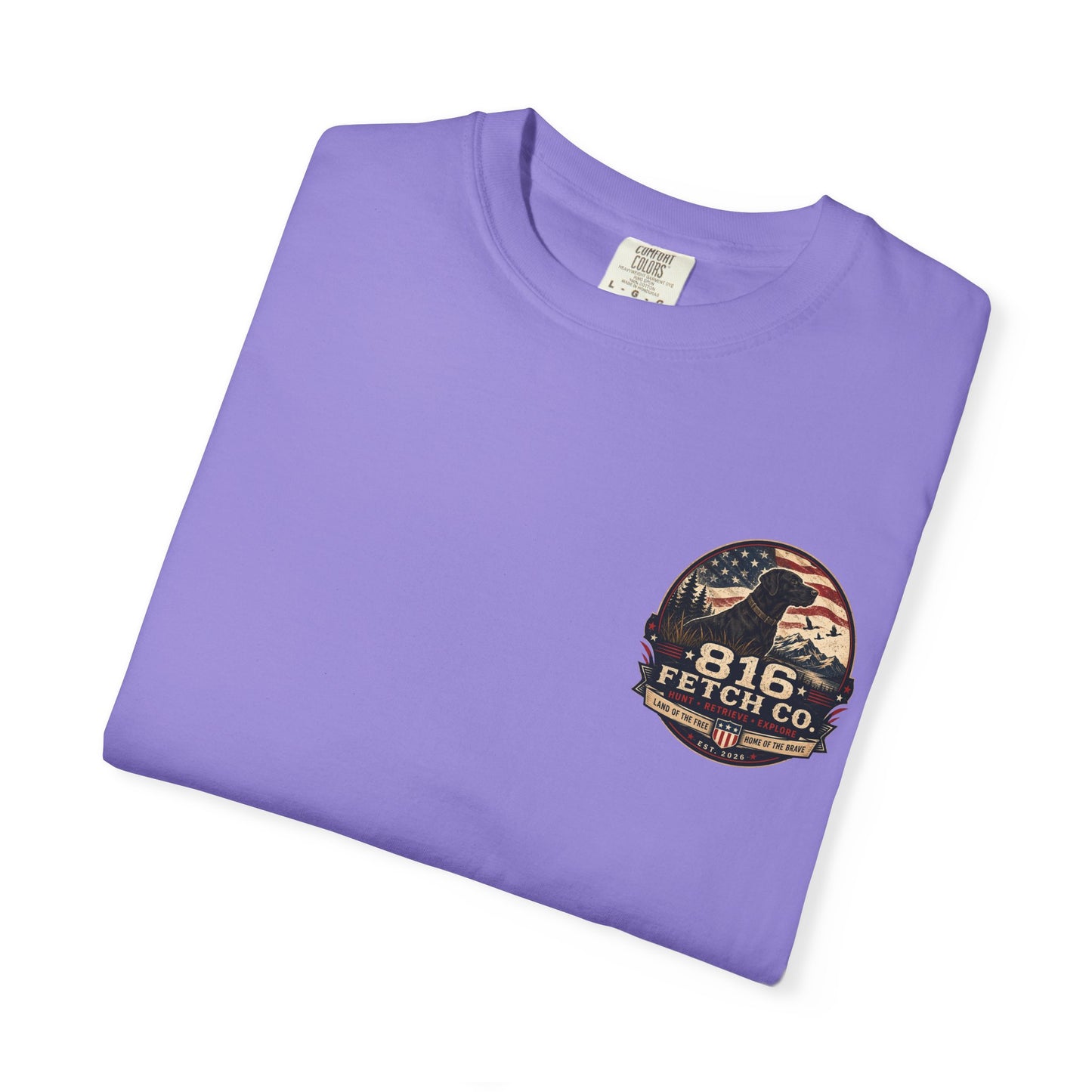 Patriotic Black Lab 816 Fetch Co. T-Shirt - Comfort Colors
