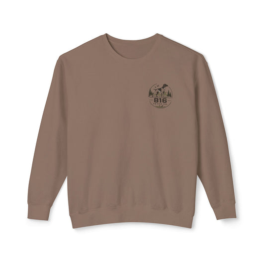 Comfort Colors® Crewneck Sweatshirt — 816 Fetch Co. Hunting Dog Logo