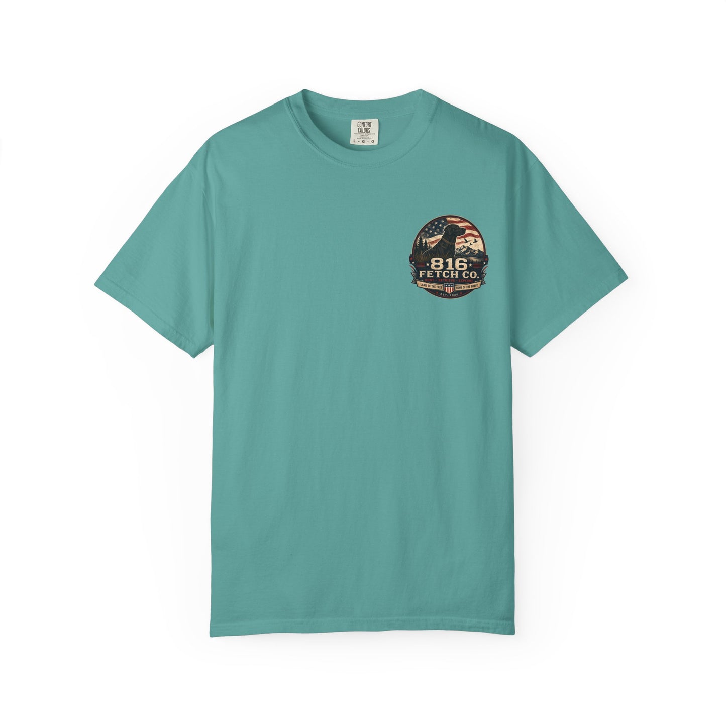 Patriotic Black Lab 816 Fetch Co. T-Shirt - Comfort Colors