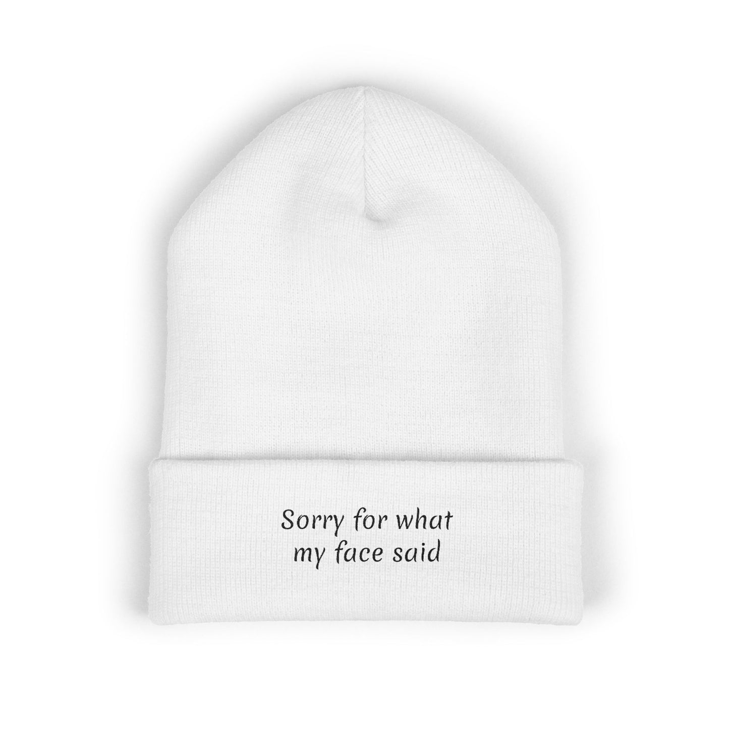 Classic Cuffed Beanie with Humor, Funny Winter Accessory, Gift for Friends, Embroidered Beanie for Every Occasion, Cool Statement Hat