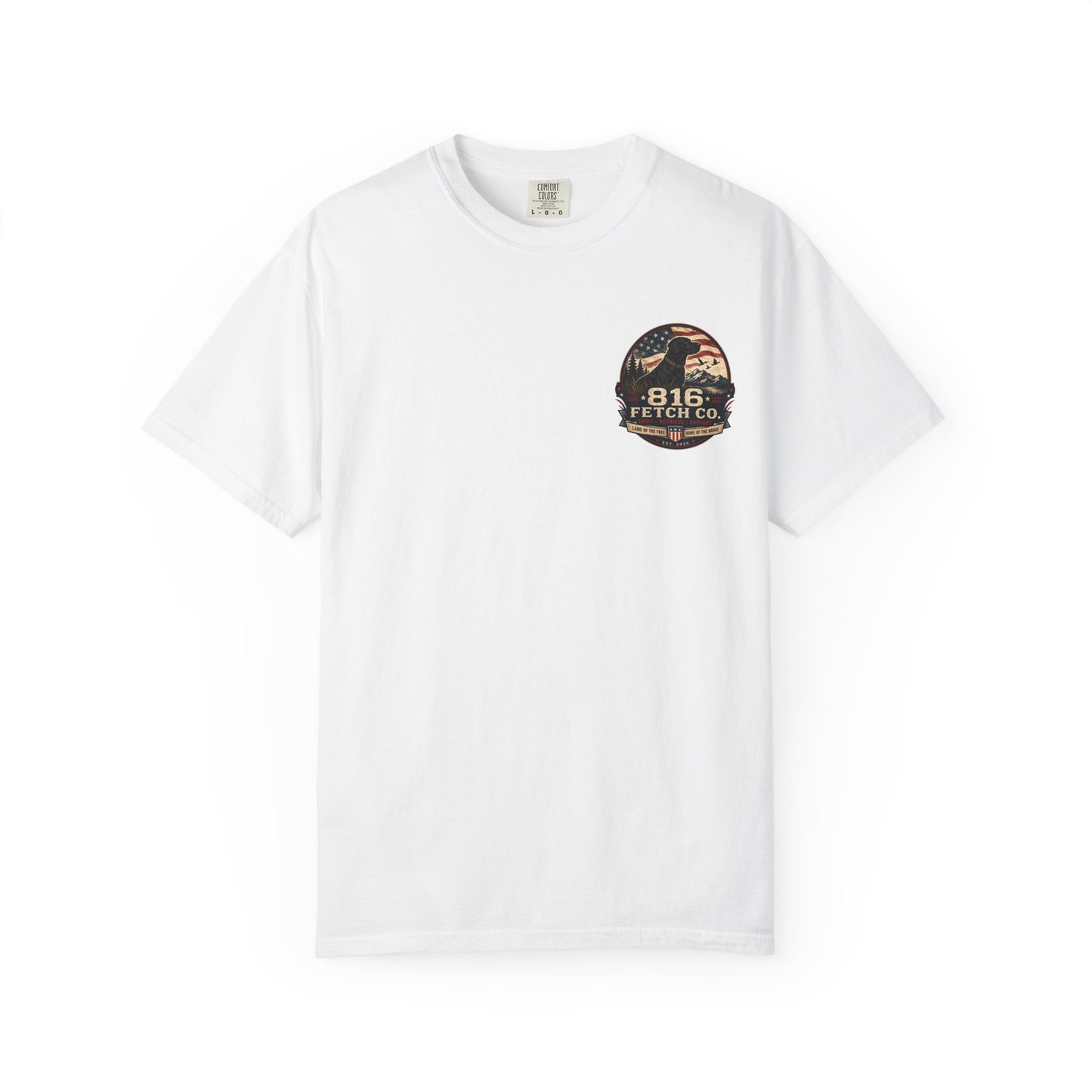 Patriotic Black Lab 816 Fetch Co. T-Shirt - Comfort Colors
