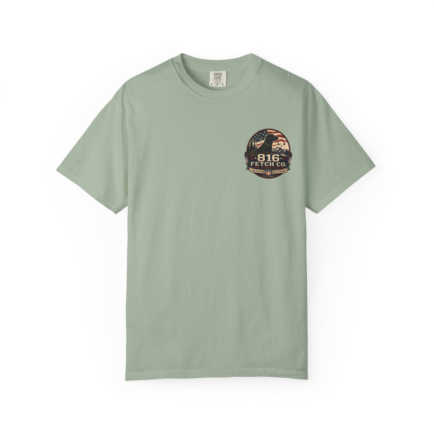Patriotic Black Lab 816 Fetch Co. T-Shirt - Comfort Colors